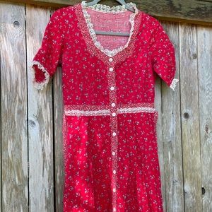 Vintage Gunne Sax Style Peasant Dress